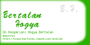bertalan hogya business card